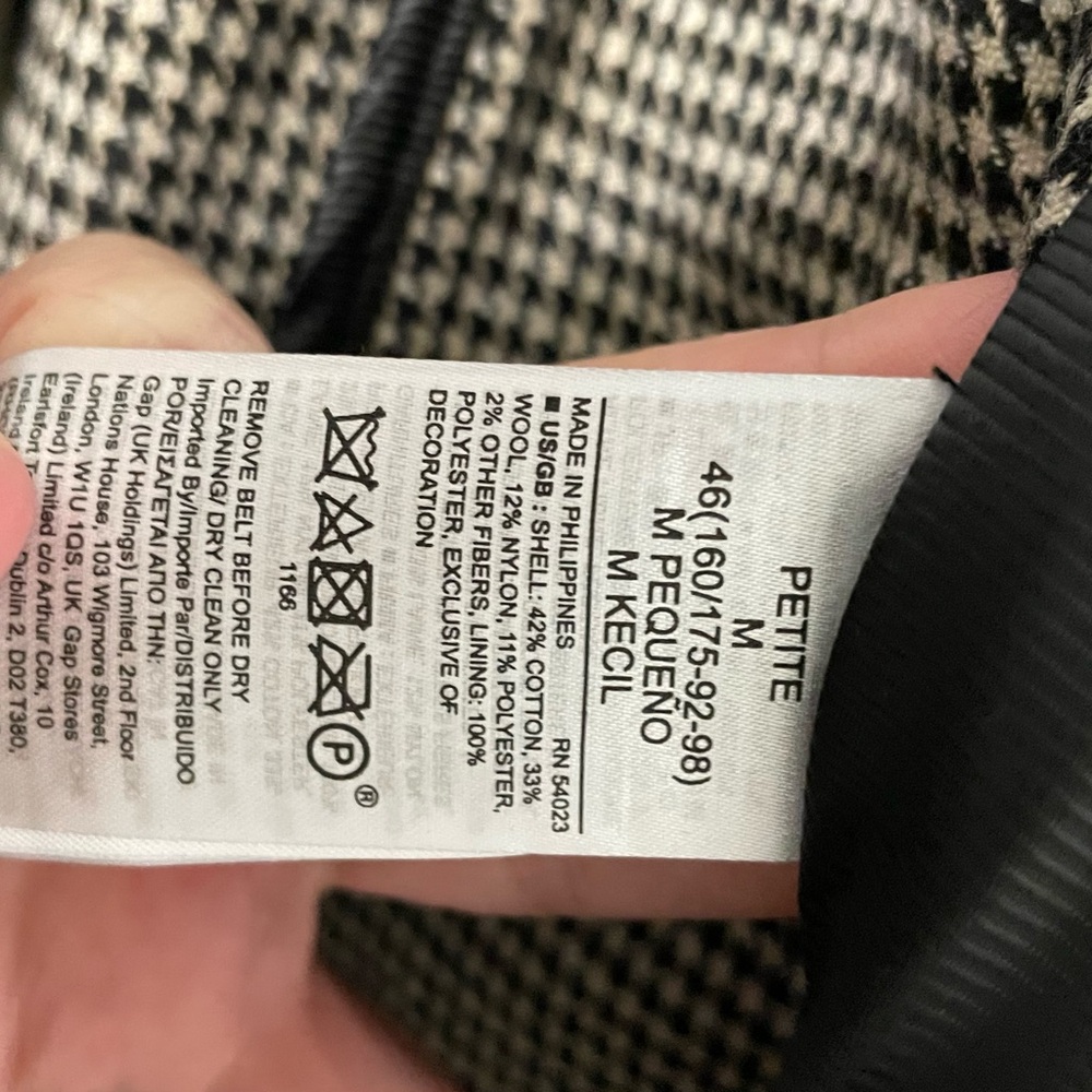 Banana Republic NWT Italian Double-Faced Wool Buffalo Plaid Trench Coat Sz Med P - Picture 15 of 15
